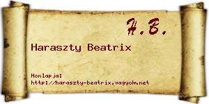 Haraszty Beatrix névjegykártya